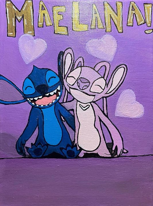 9 x 12 - Custom Commissioned Inspired Stitch & Angel