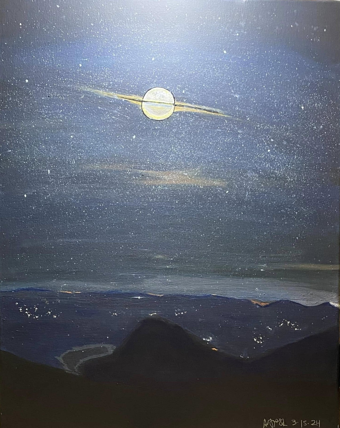 16 x 20 - Canvas - Saturn Moonlight