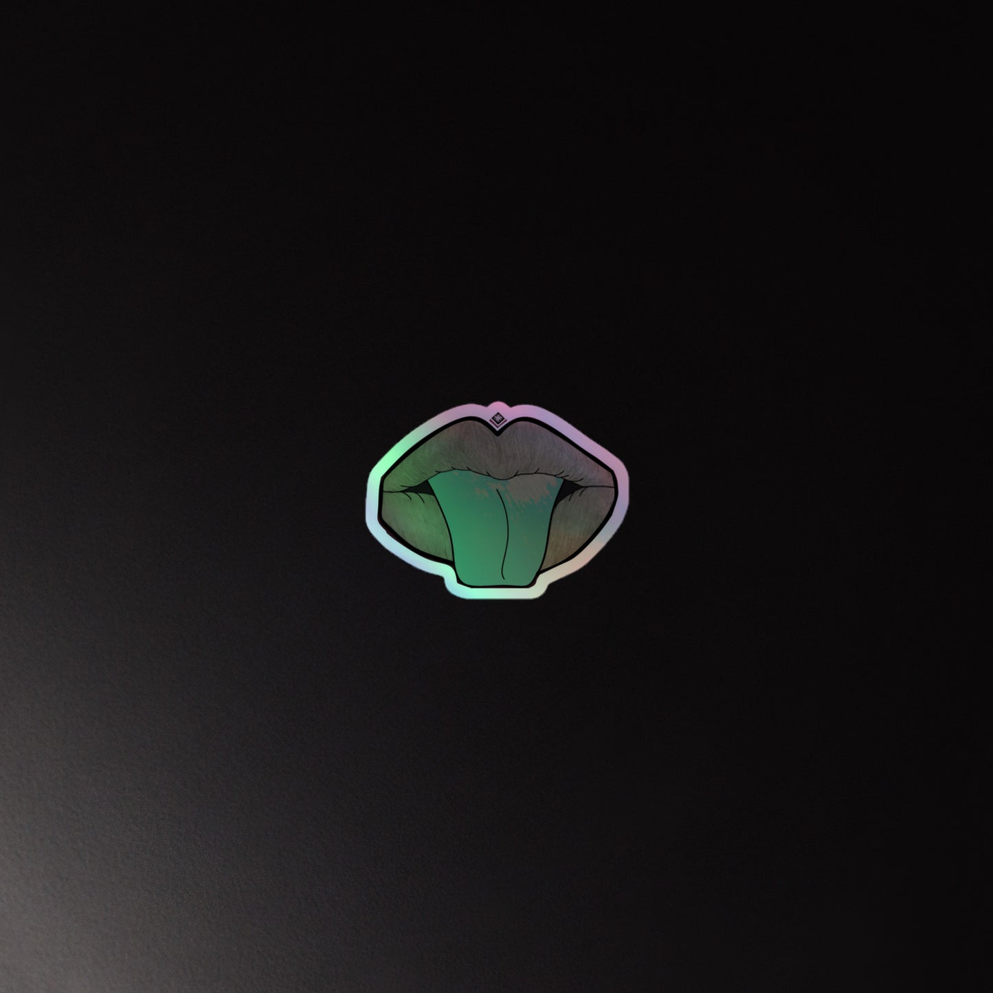 Teal Diamond Lips Holographic stickers