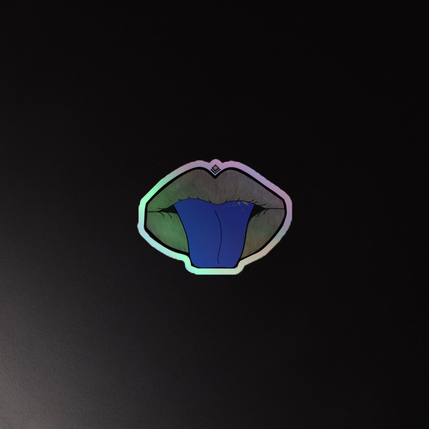 Blue Diamond Lips Holographic stickers