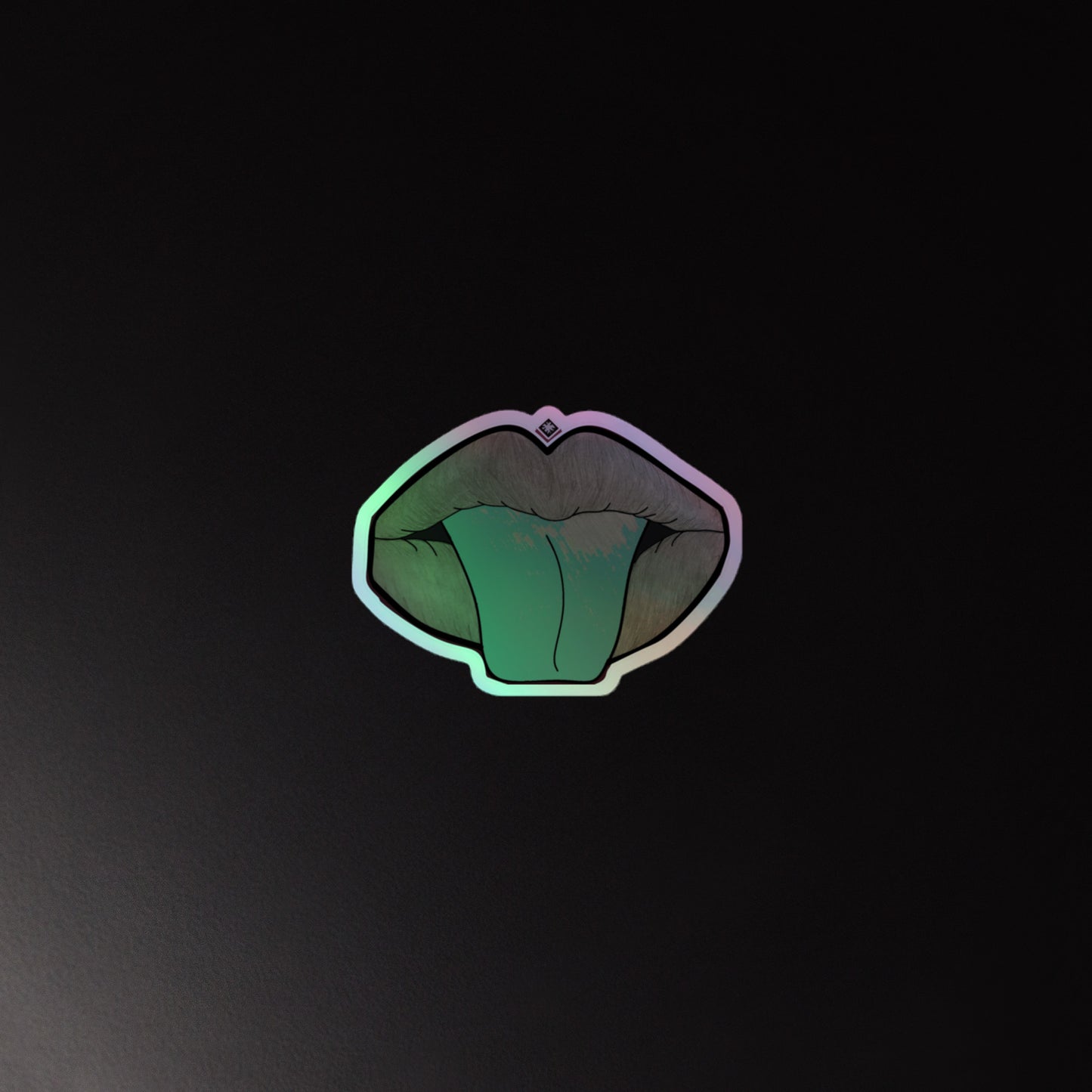 Teal Diamond Lips Holographic stickers