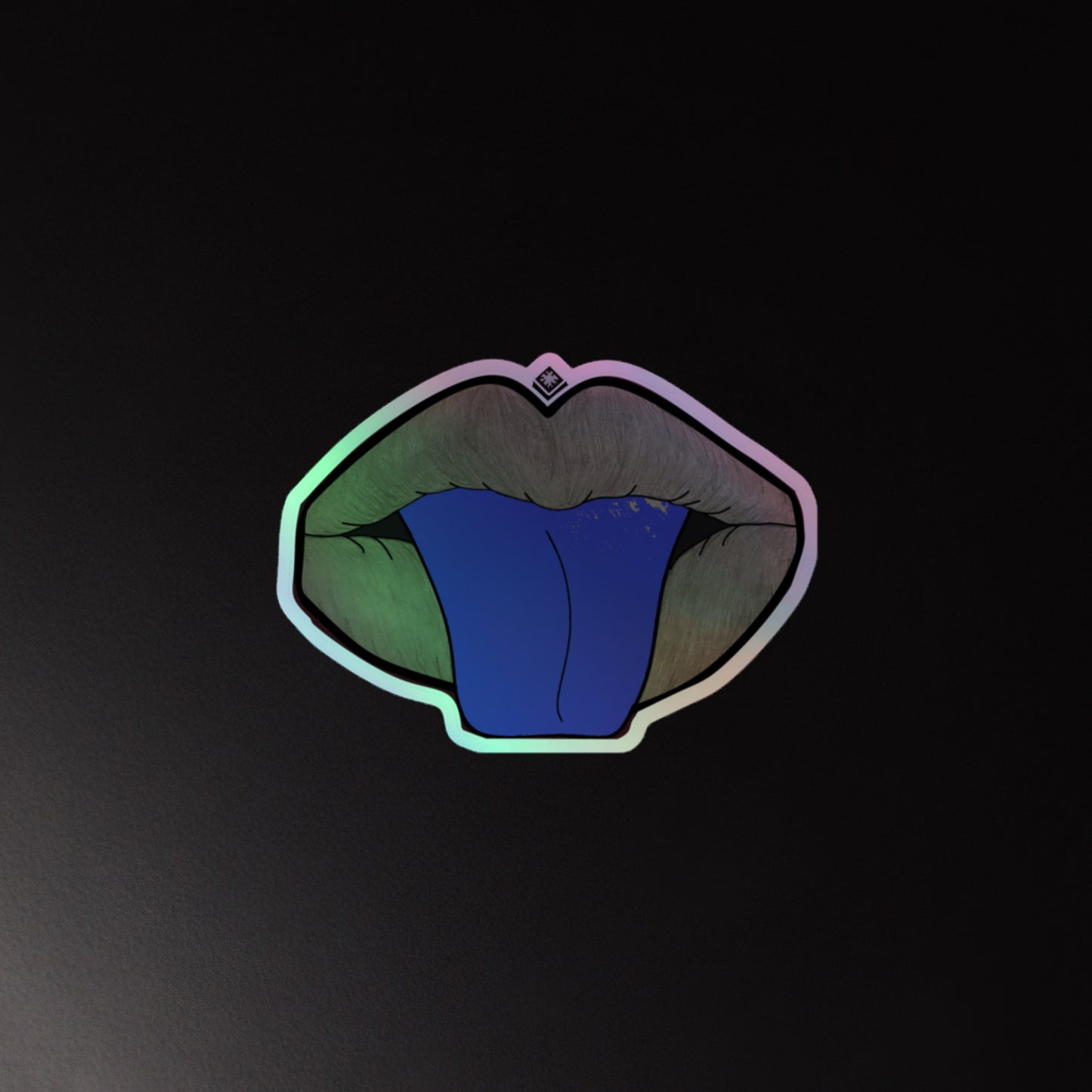 Blue Diamond Lips Holographic stickers