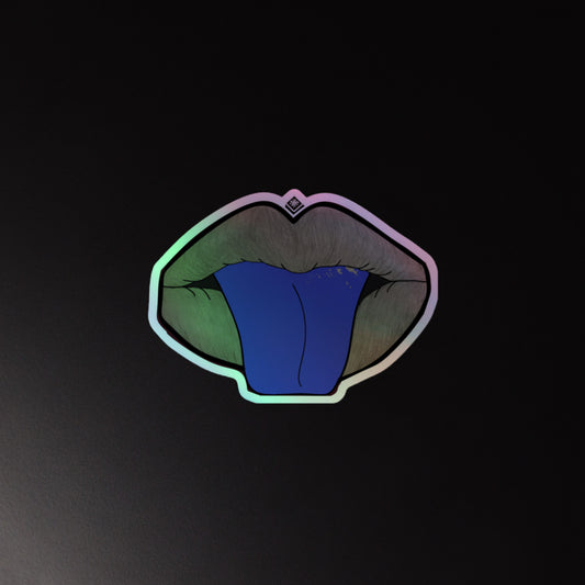 Blue Diamond Lips Holographic stickers