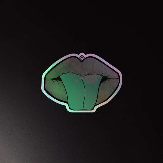 Teal Diamond Lips Holographic stickers