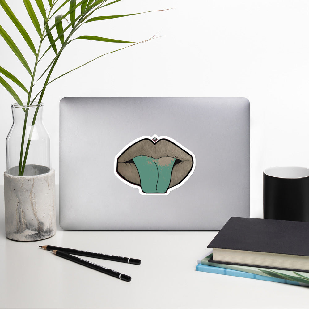 Teal Diamond Lips Bubble-free stickers