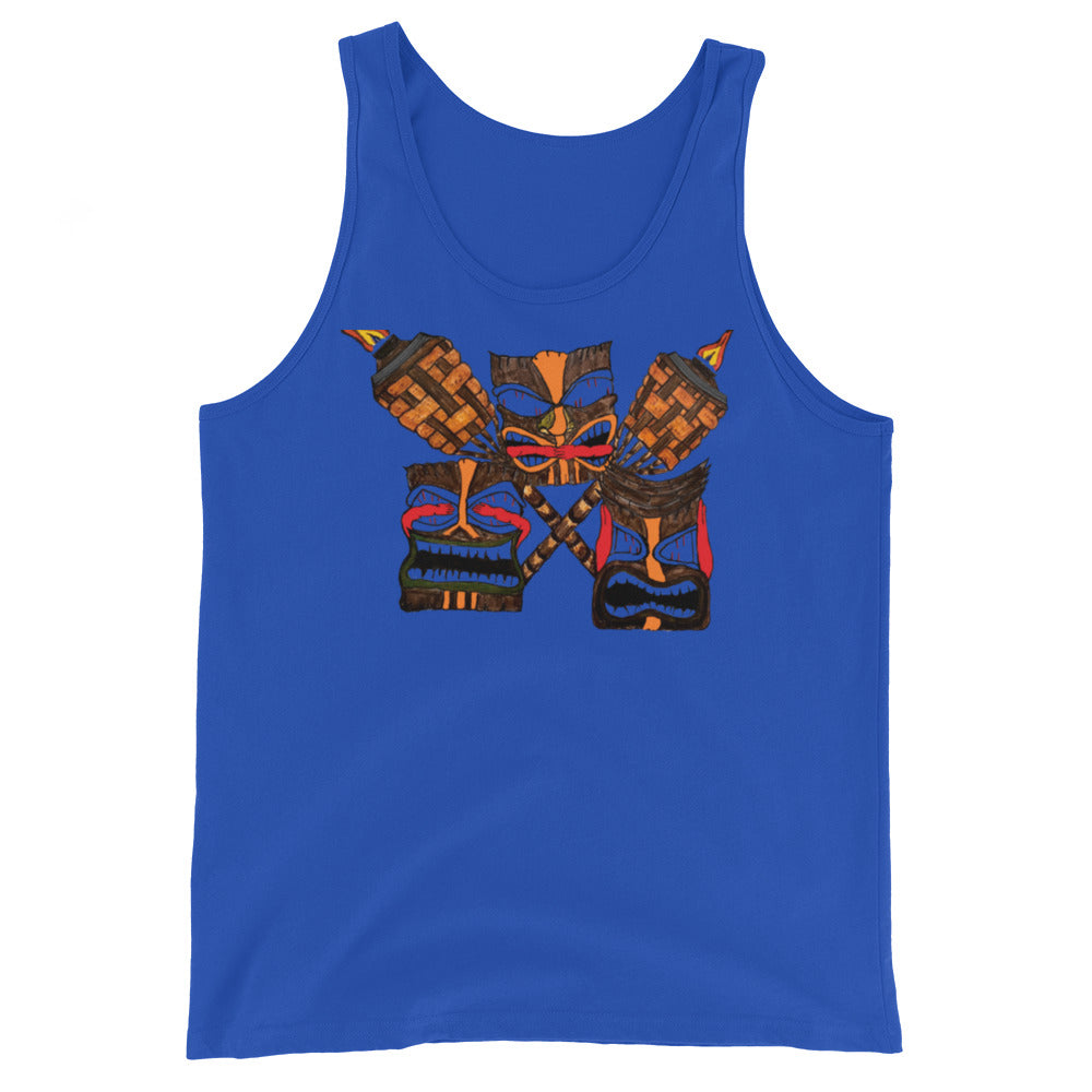 Tiki Print Men's Tank Top