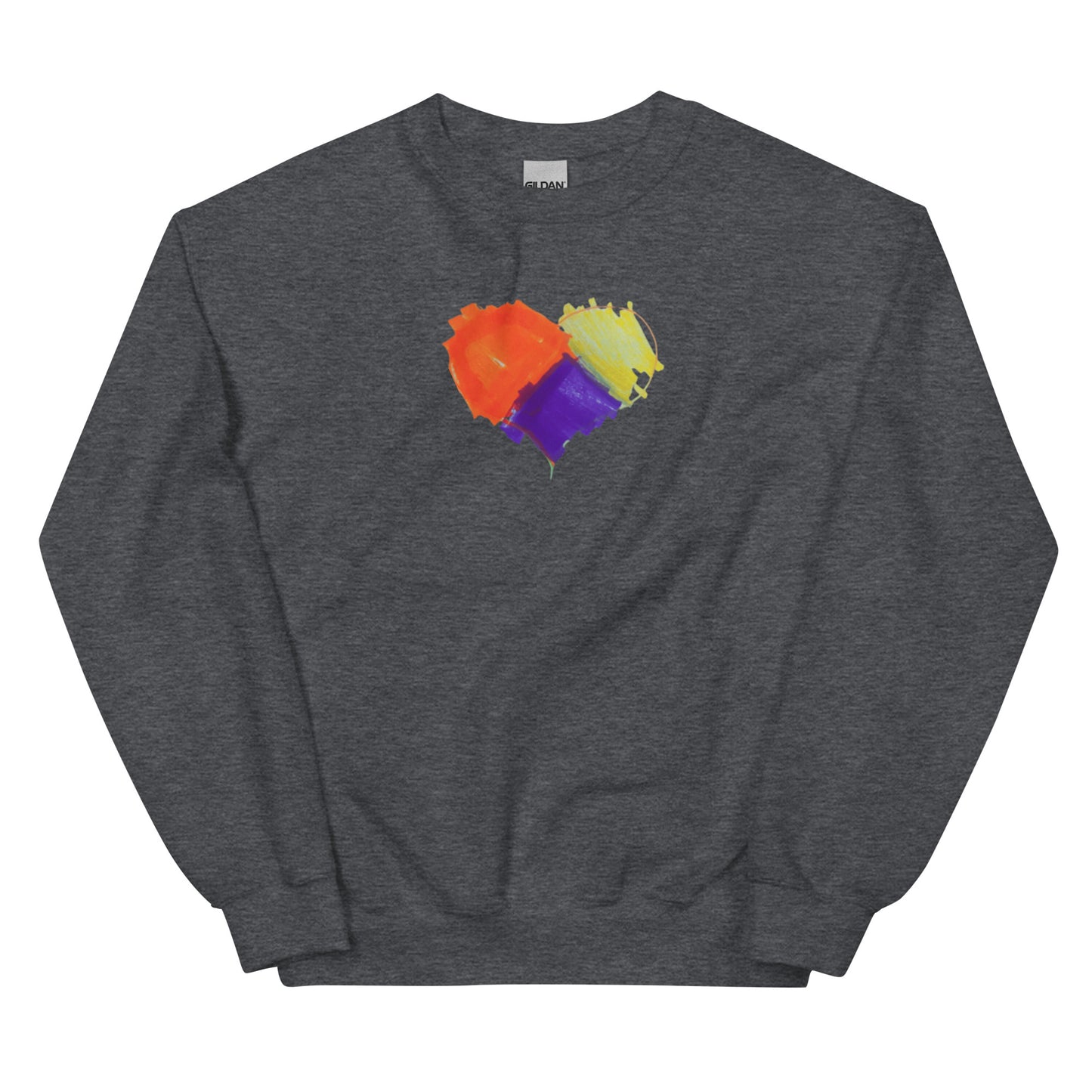 Adult Blue Heart Unisex Crew Neck Sweatshirt