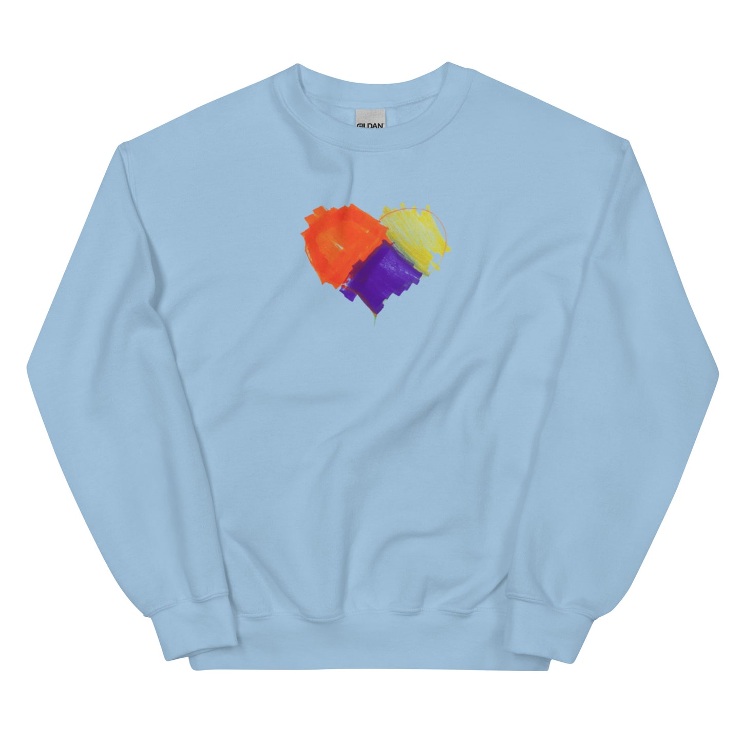 Adult Blue Heart Unisex Crew Neck Sweatshirt