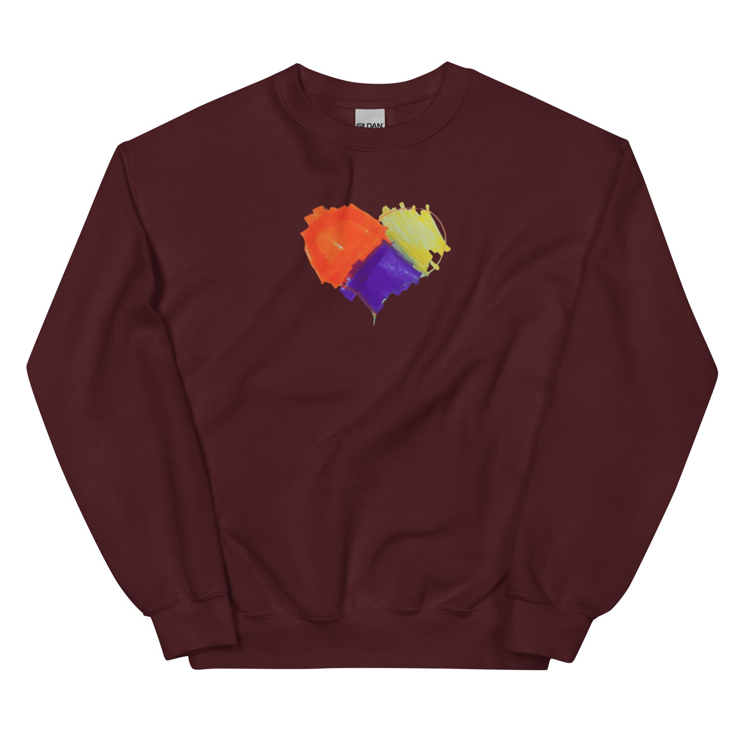 Adult Blue Heart Unisex Crew Neck Sweatshirt