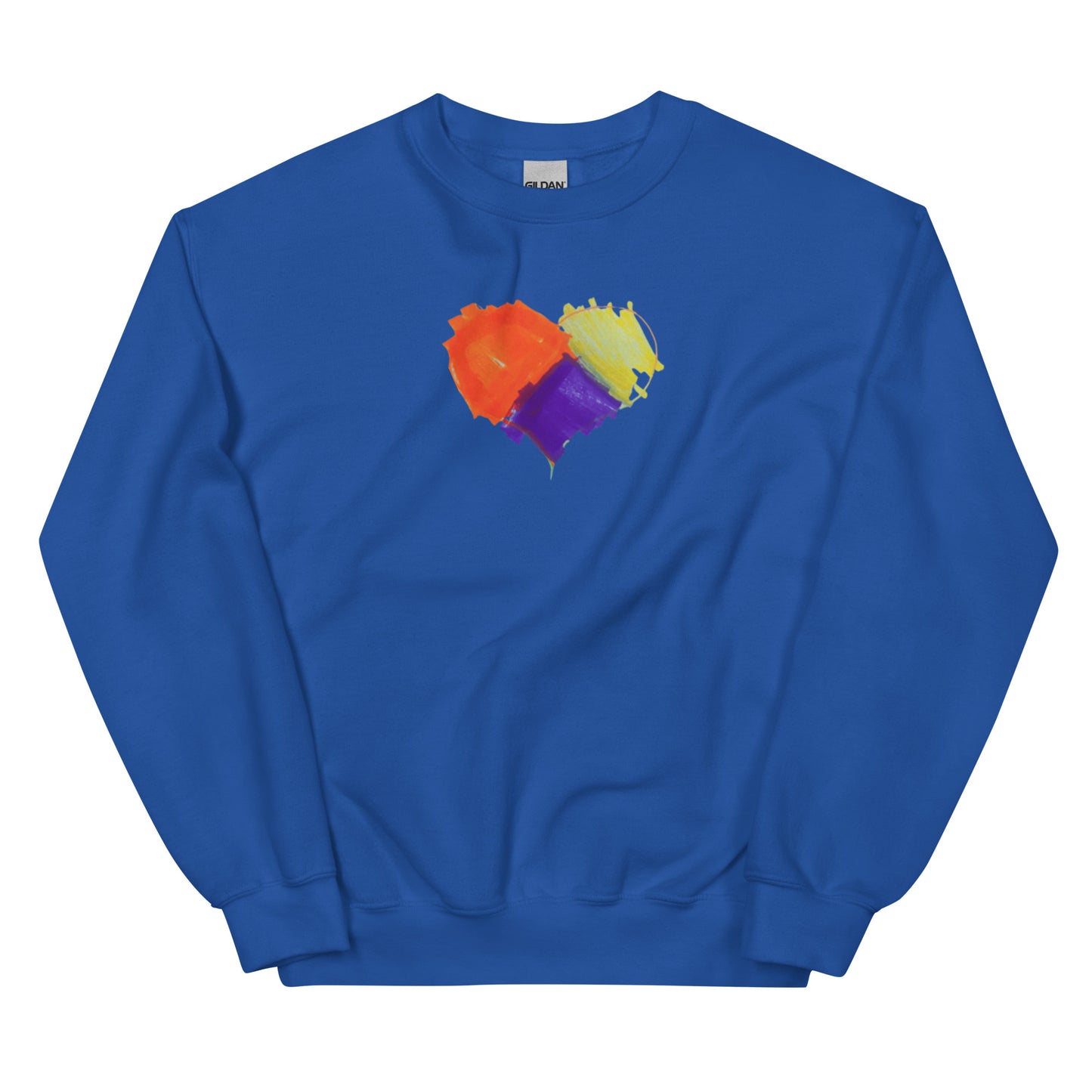 Adult Blue Heart Unisex Crew Neck Sweatshirt