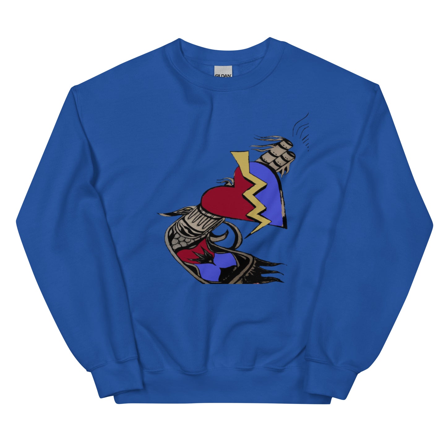 Heart Attack Red and Blue Unisex Sweatshirt