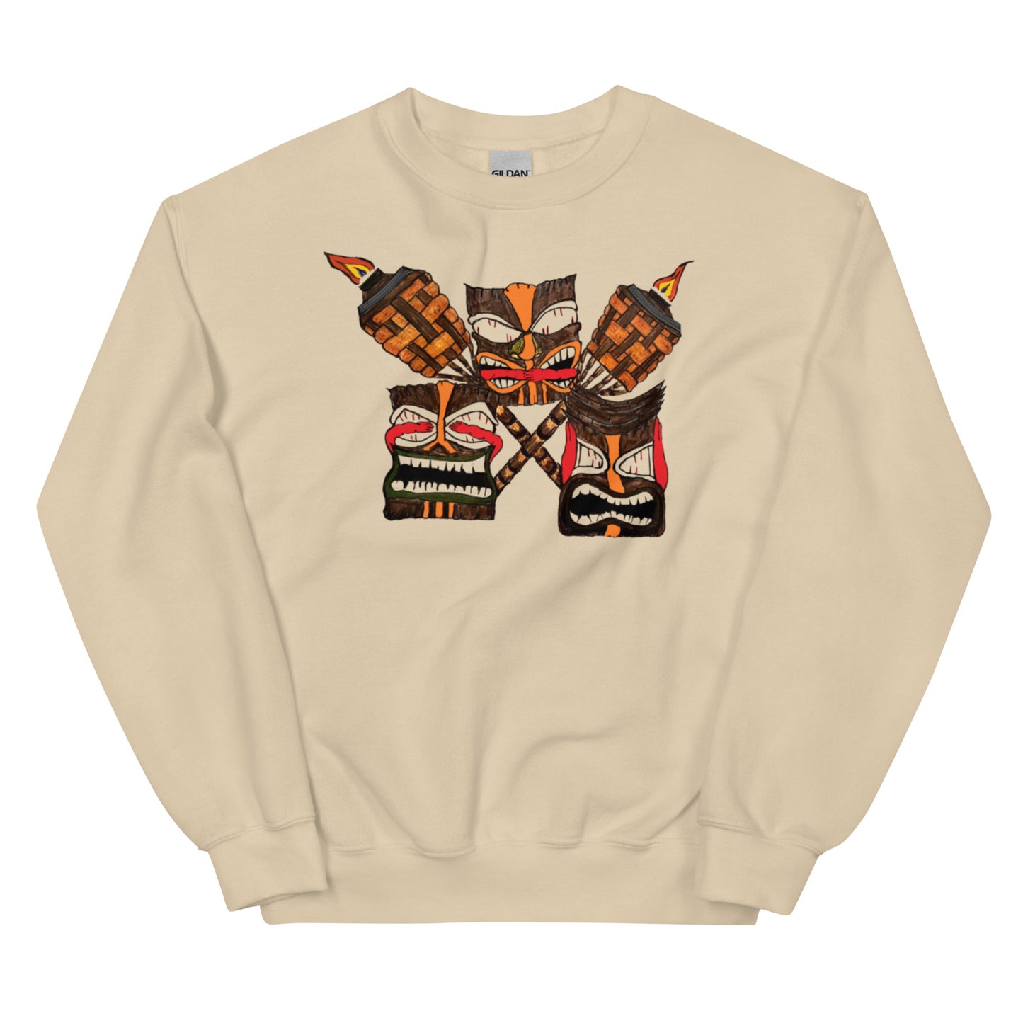 Tiki Print Unisex Sweatshirt