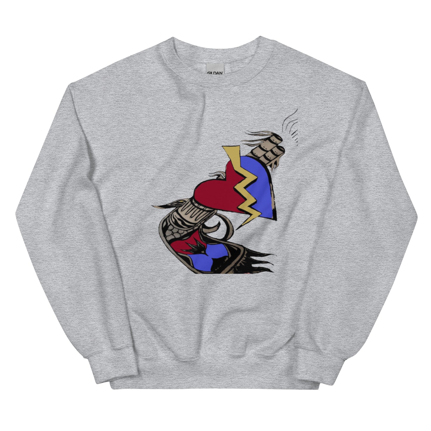 Heart Attack Red and Blue Unisex Sweatshirt