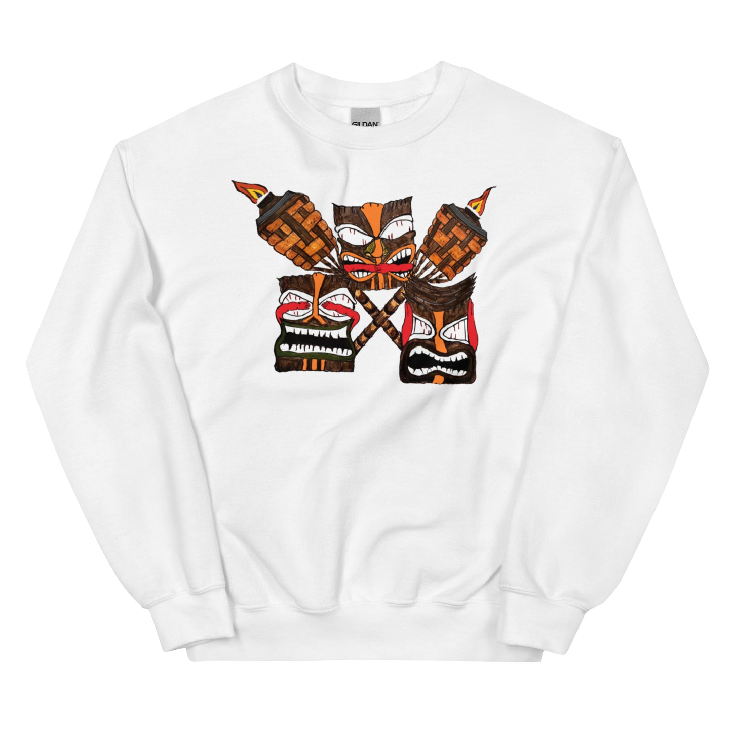 Tiki Print Unisex Sweatshirt