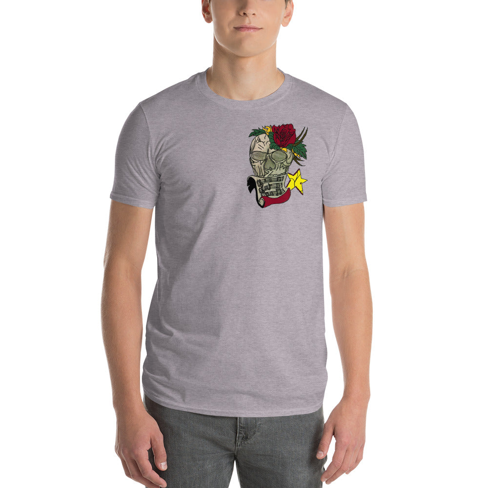 Red Rose Skull Short-Sleeve T-Shirt