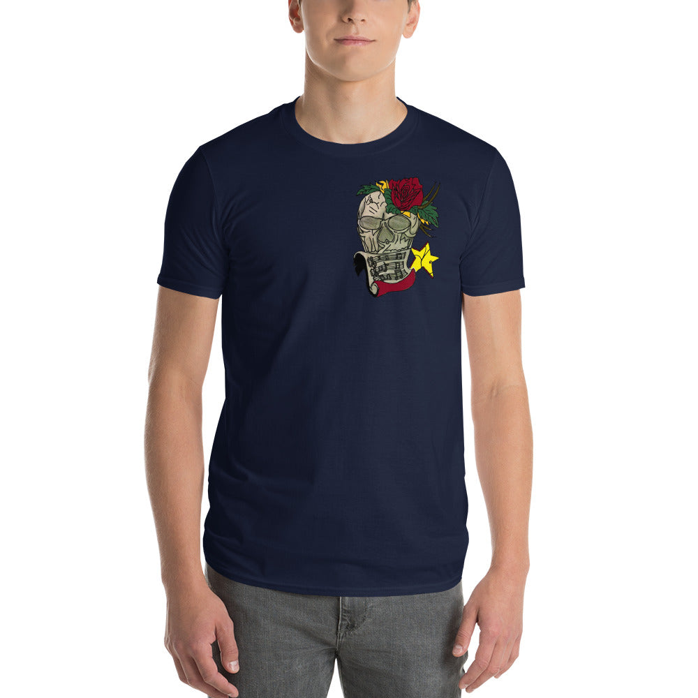 Red Rose Skull Short-Sleeve T-Shirt