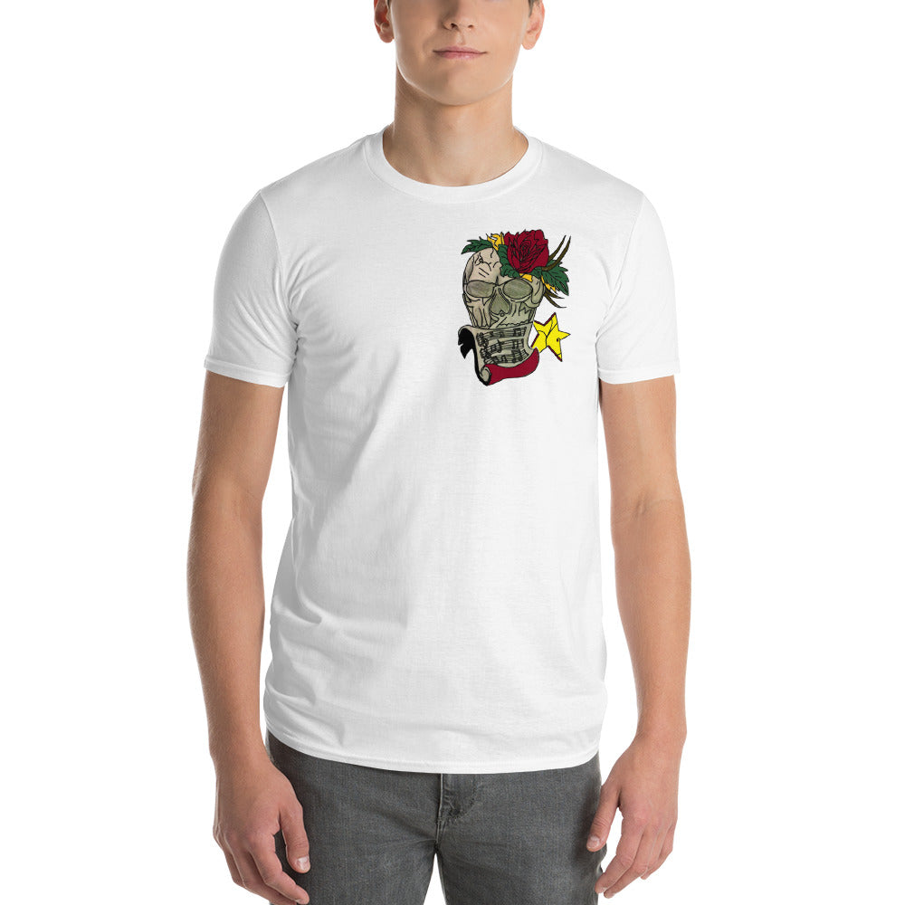 Red Rose Skull Short-Sleeve T-Shirt