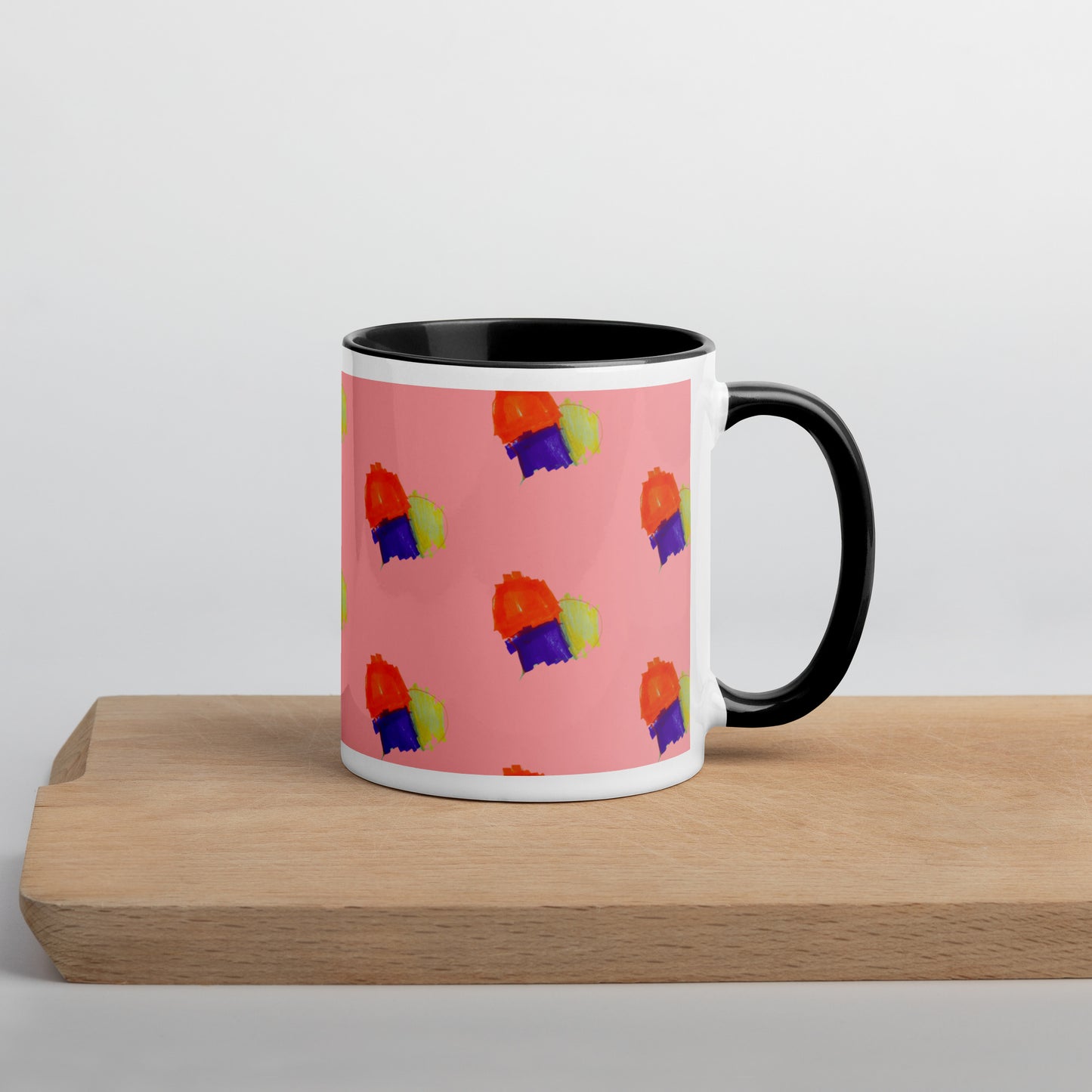 Blue Heart Mug with Color Inside