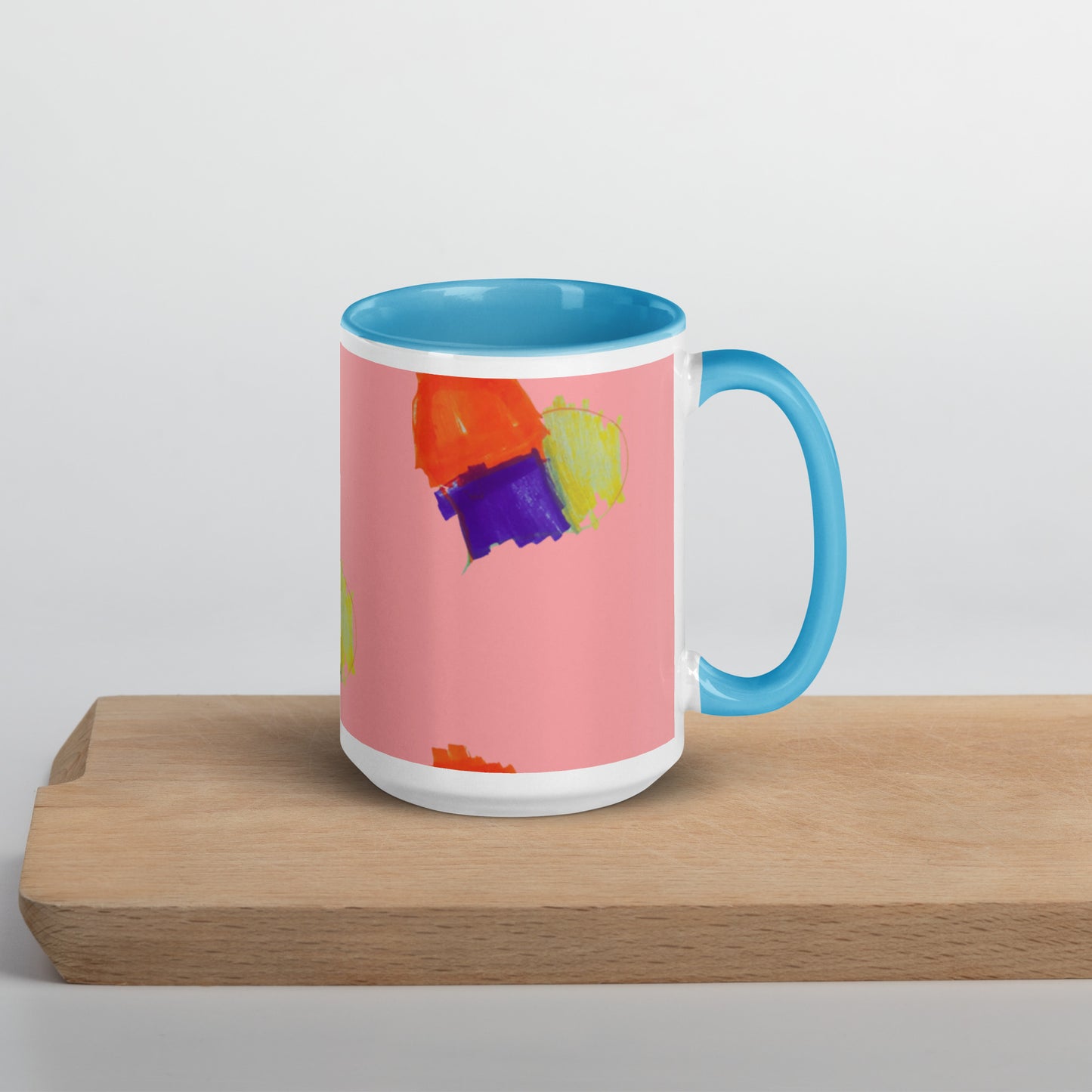 Blue Heart Mug with Color Inside