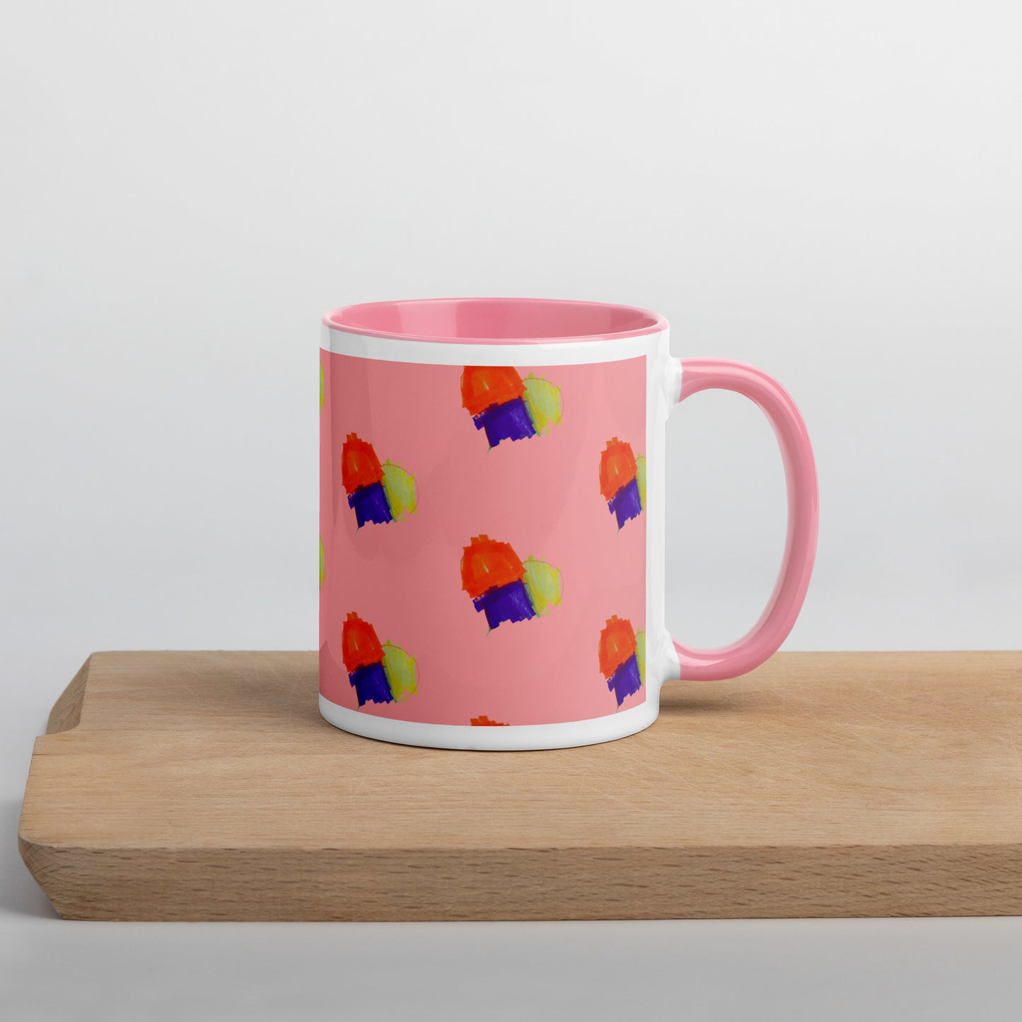 Blue Heart Mug with Color Inside