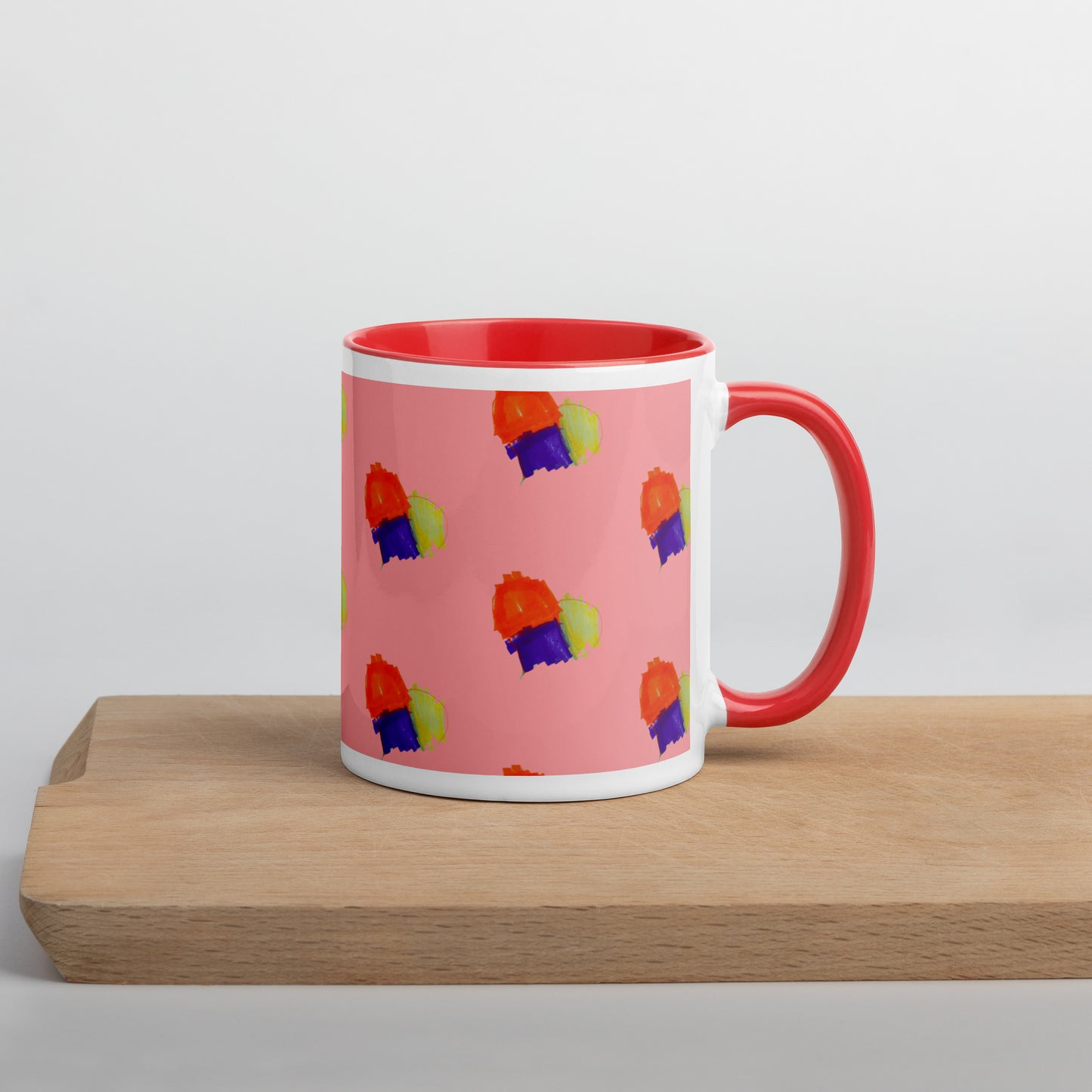 Blue Heart Mug with Color Inside