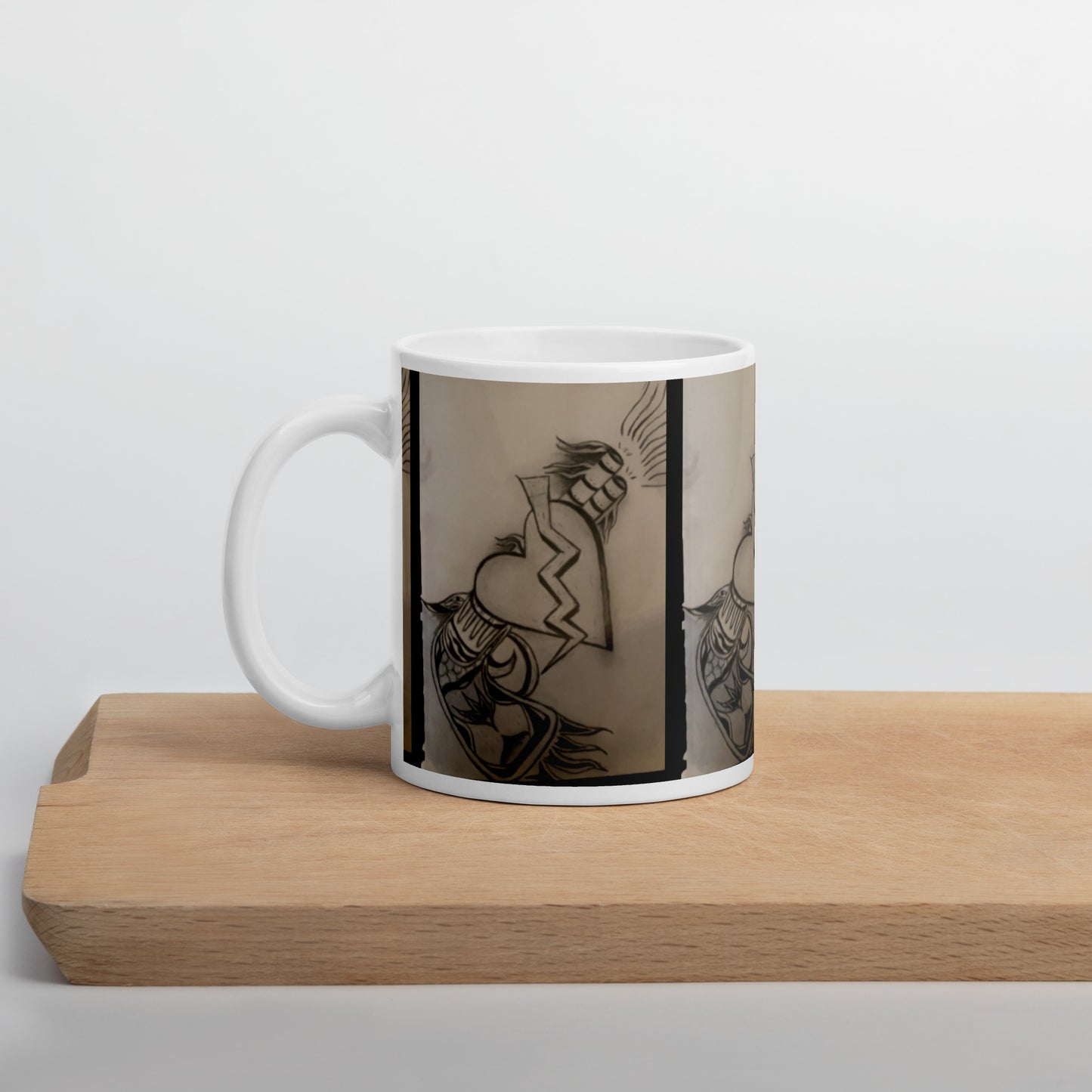 Heart Attack White glossy mug