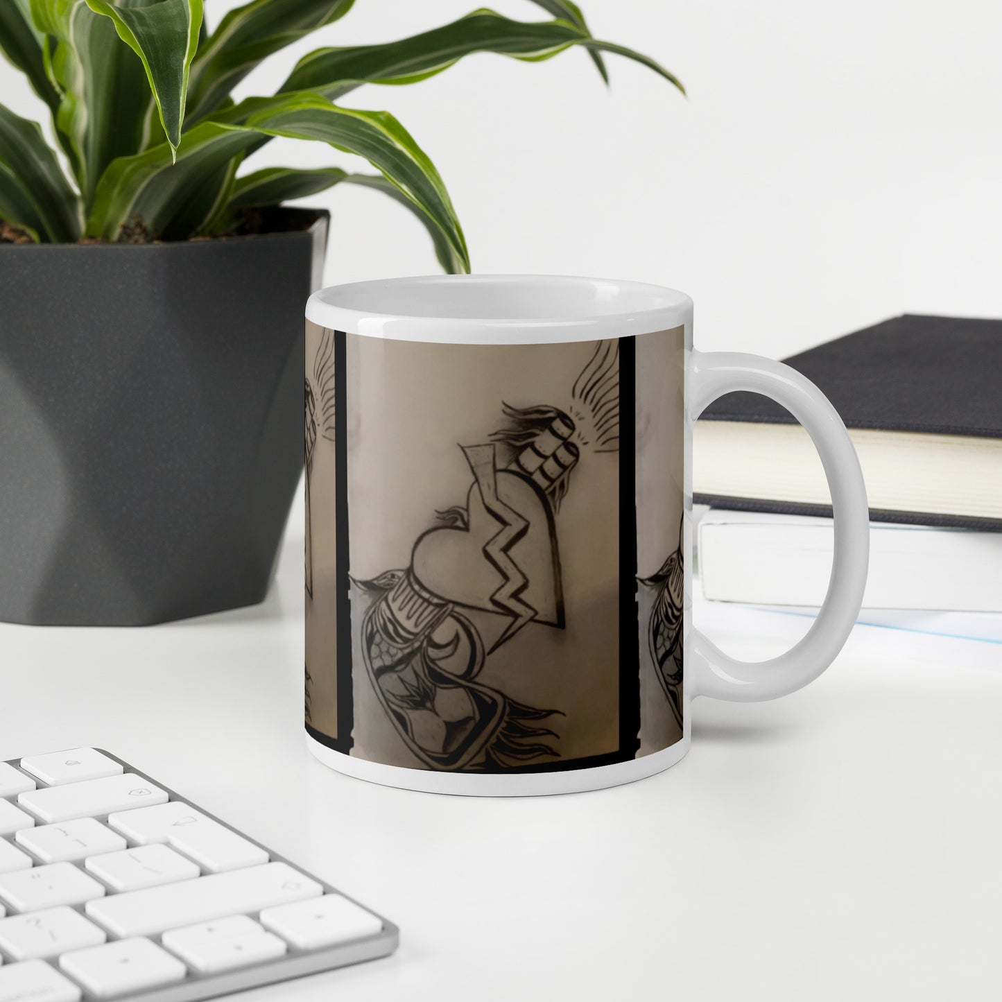 Heart Attack White glossy mug