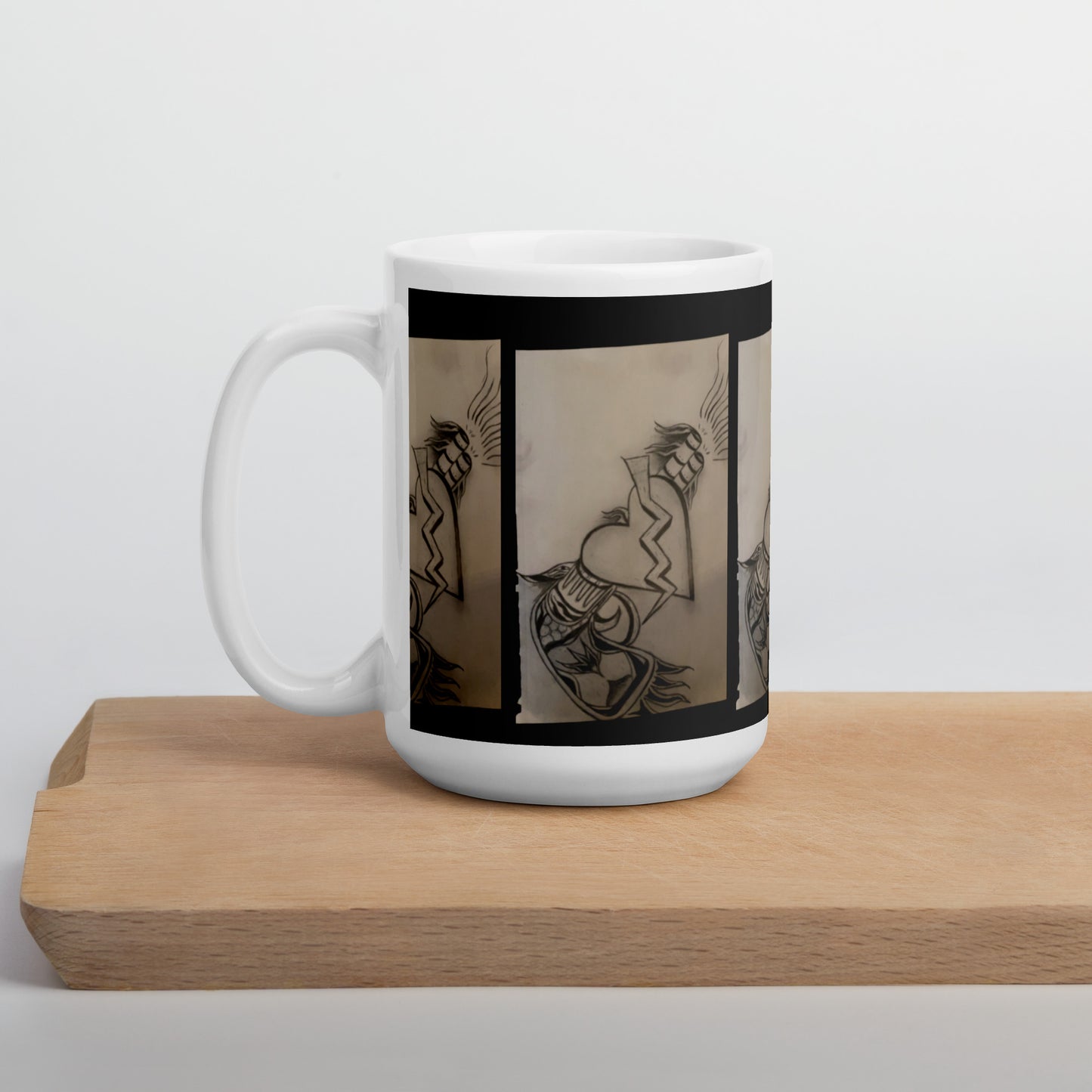 Heart Attack White glossy mug