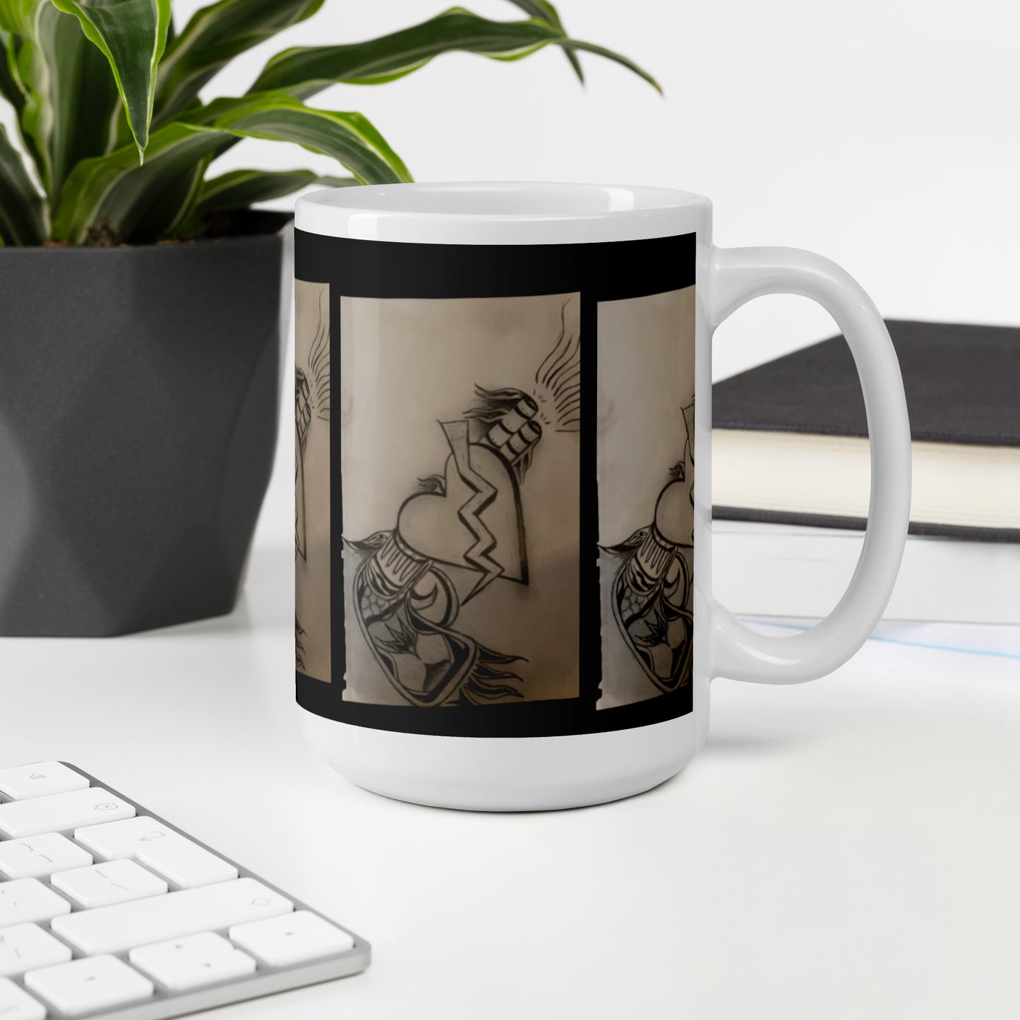 Heart Attack White glossy mug