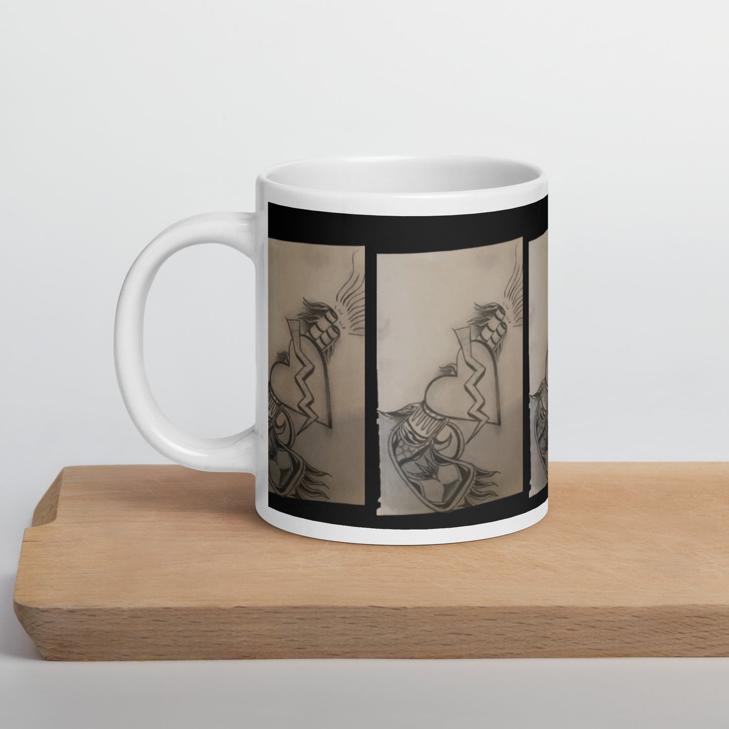 Heart Attack White glossy mug