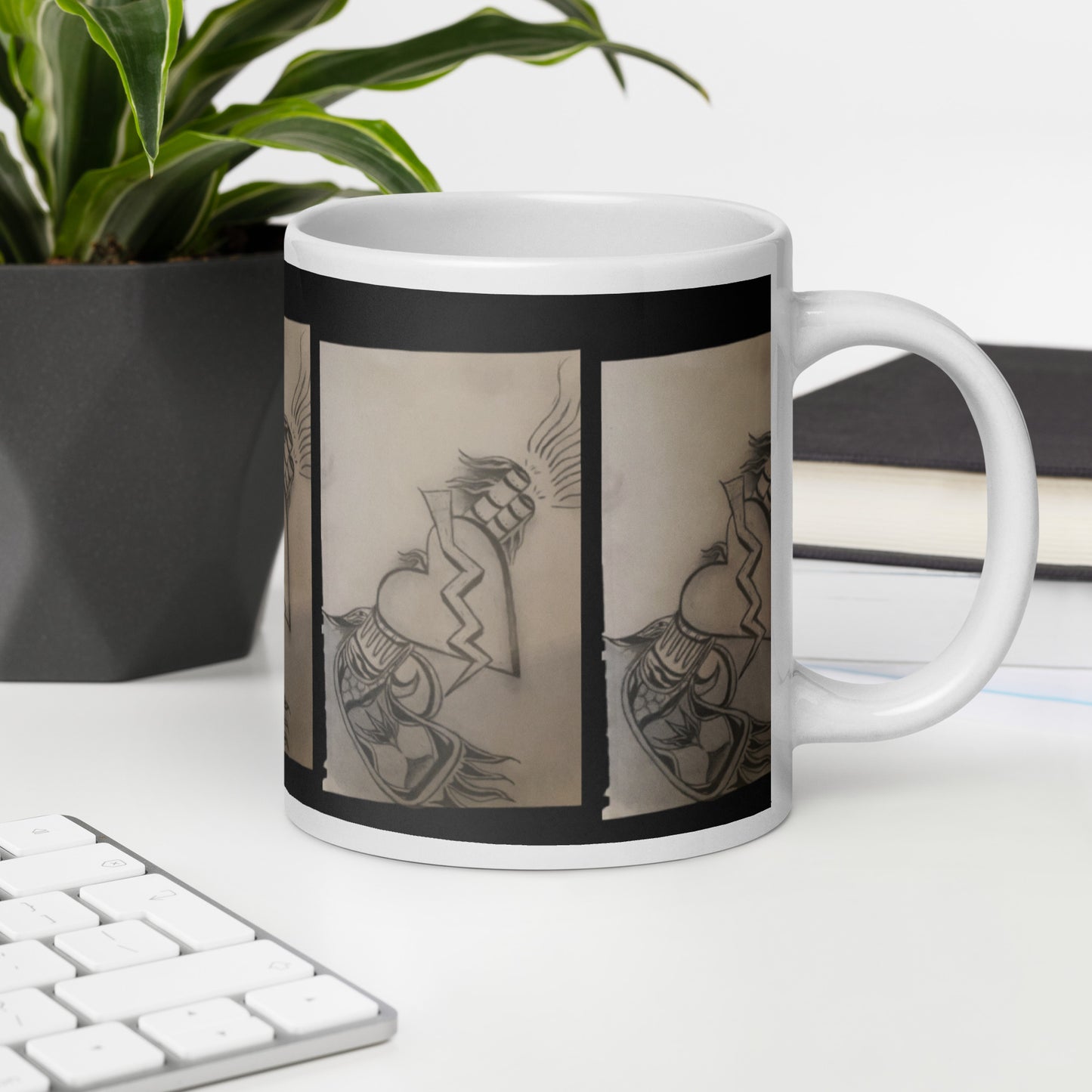 Heart Attack White glossy mug