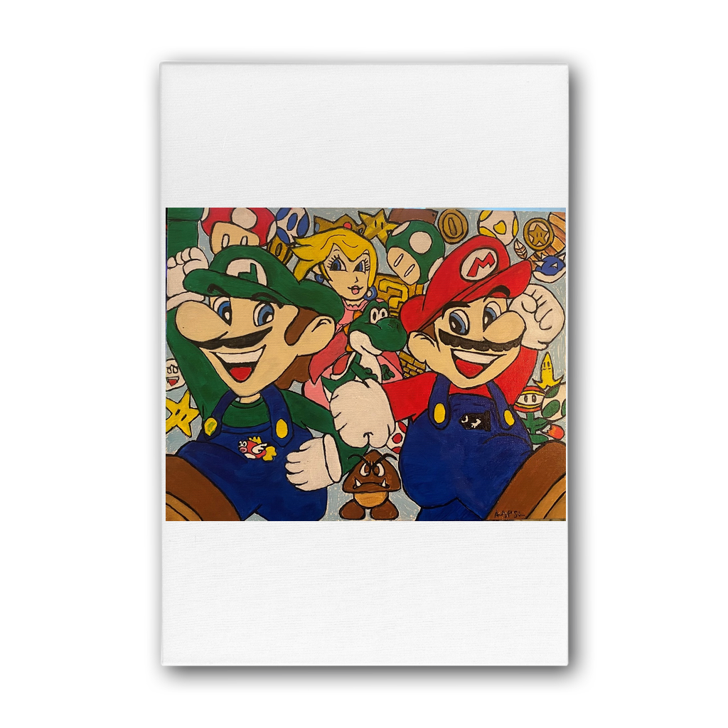 Inspired Mario Bros Premium Stretched Canvas