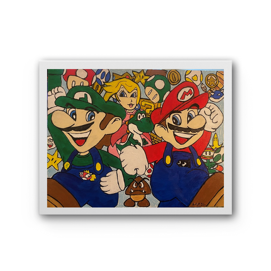 Inspired Mario Bros Premium Stretched Canvas