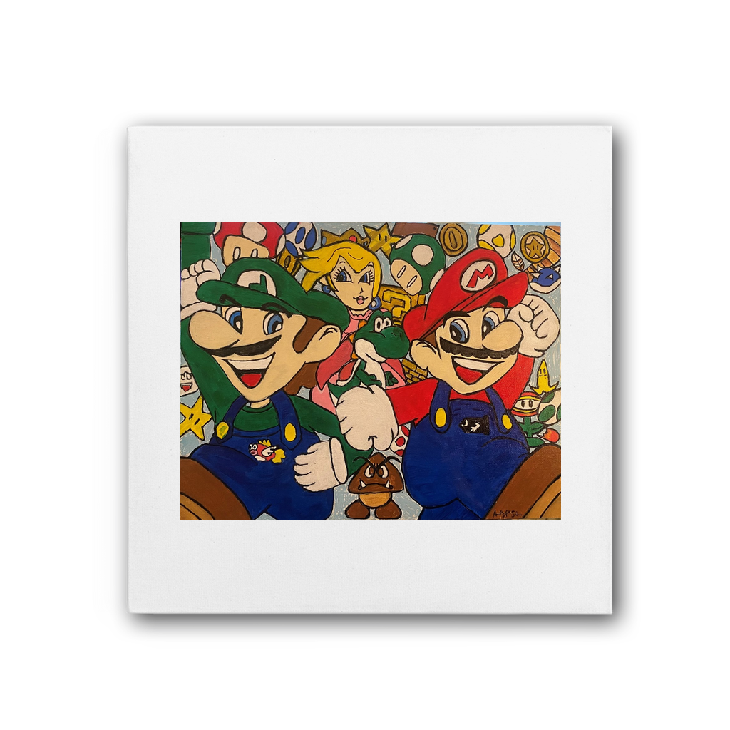 Inspired Mario Bros Premium Stretched Canvas